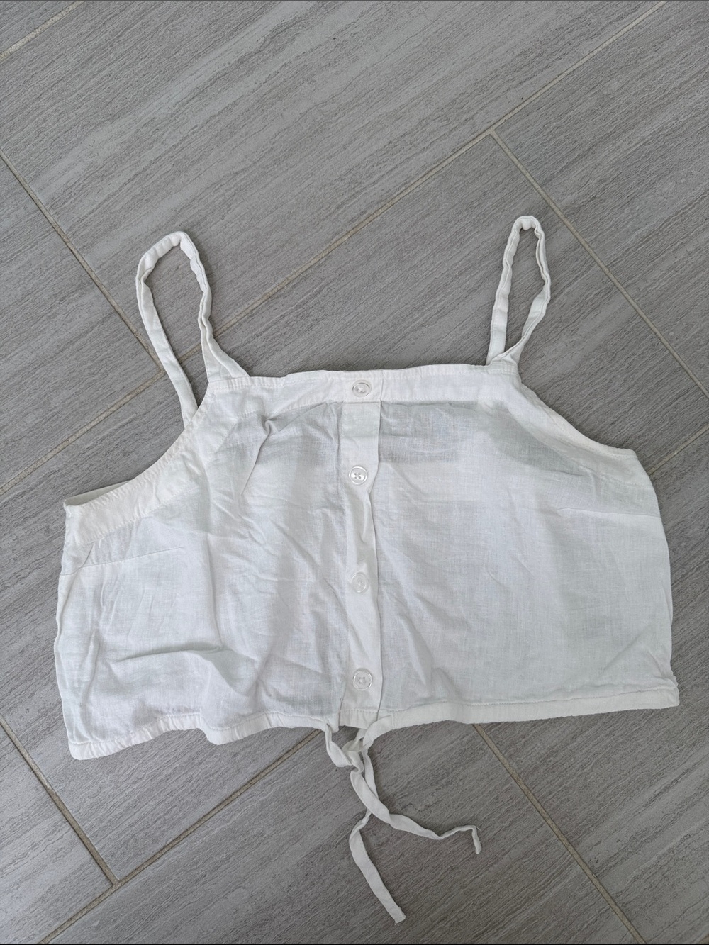 a new day White Button-Front Crop Top with Tie